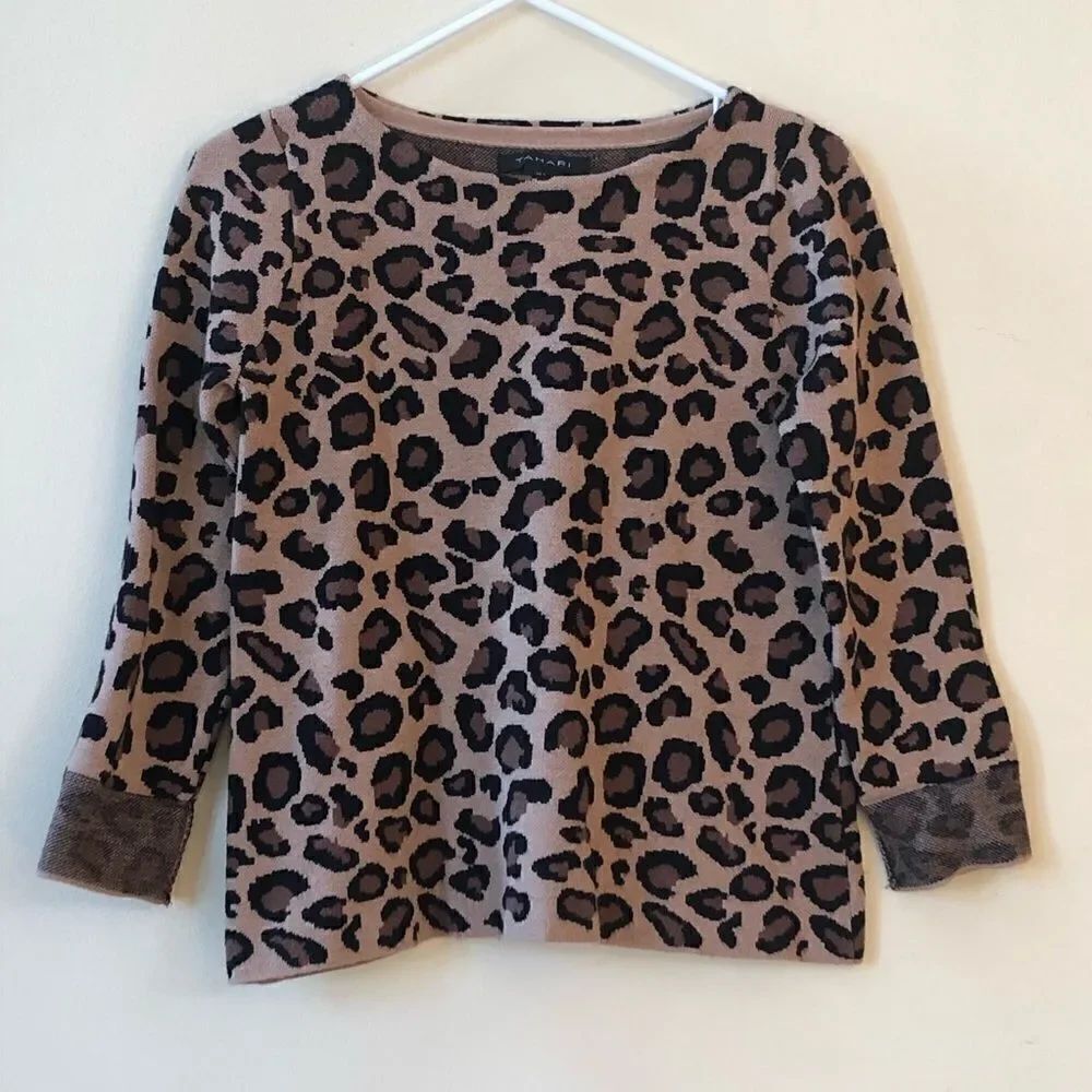 Tahari Leopard Print Sweater 